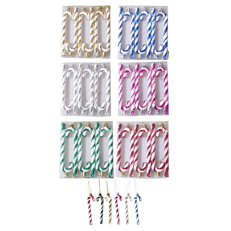 Mini Zuckerstange Weihnachtsbaumschmuck Niedlicher Weihnachtsmann Rot Weiß Zuckerstange Haken Feiertagsparty Ornamente Weihnachten DIY Anhänger 1 Schachtel