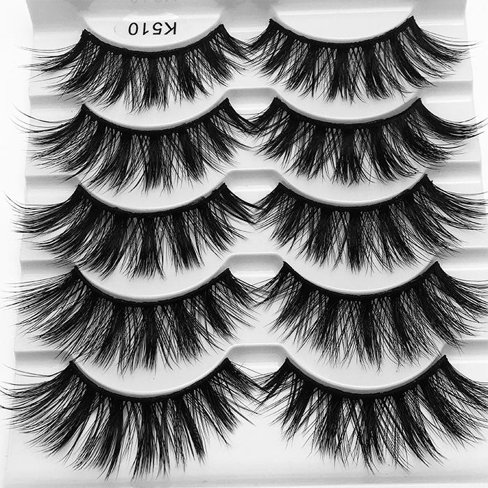 

Double Eyelid False Eyelashes High Imitation Mink Hair 5 Pairs Of Thick Eyelashes Stage Makeup