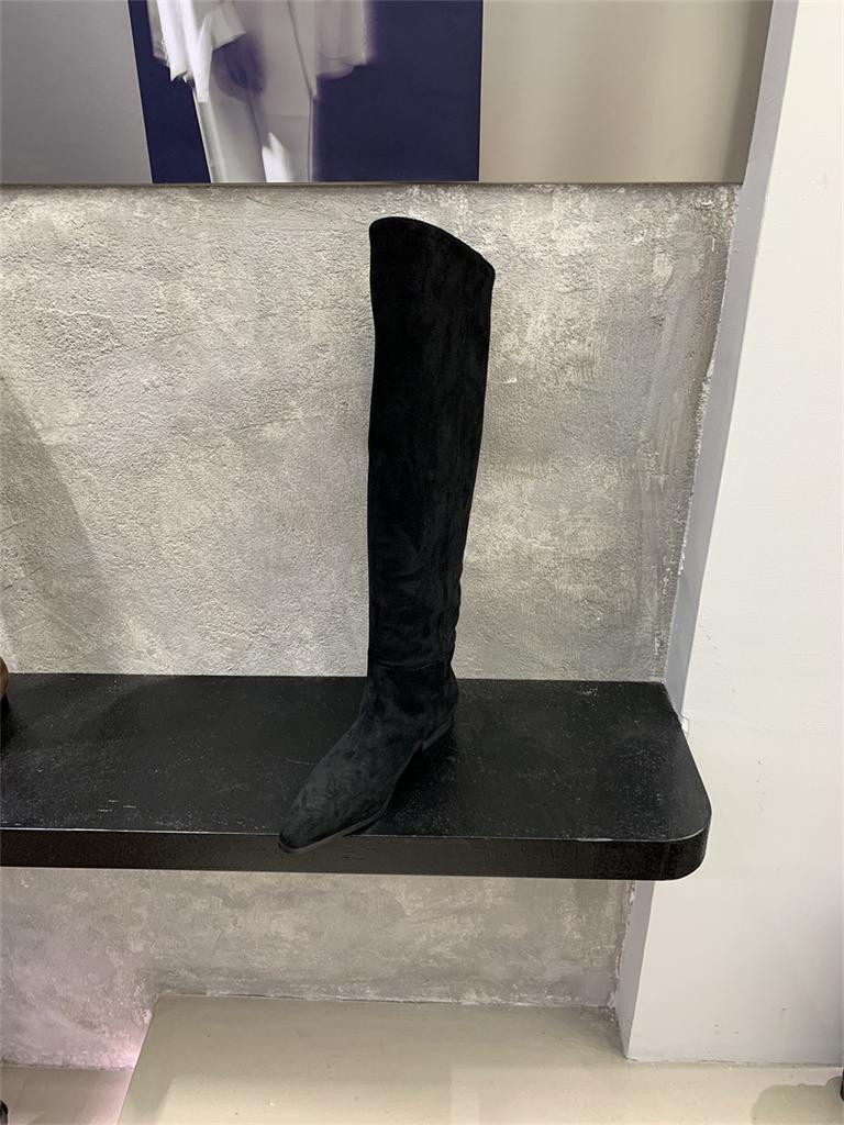 Long boots women's flat bottom 2025 autumn and winter new flip over the knee long boots slimming high tube versatile elastic thin boots