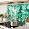 Decorative Kitchen Cutting Board, Tempered Glass, Malachite, 80x52 cm