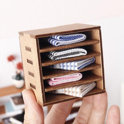 1:12 Dollhouse Miniature Simulation Cloth Cabinet Storage Cabinet Furniture Home Model Decor Toy Doll House Accessories