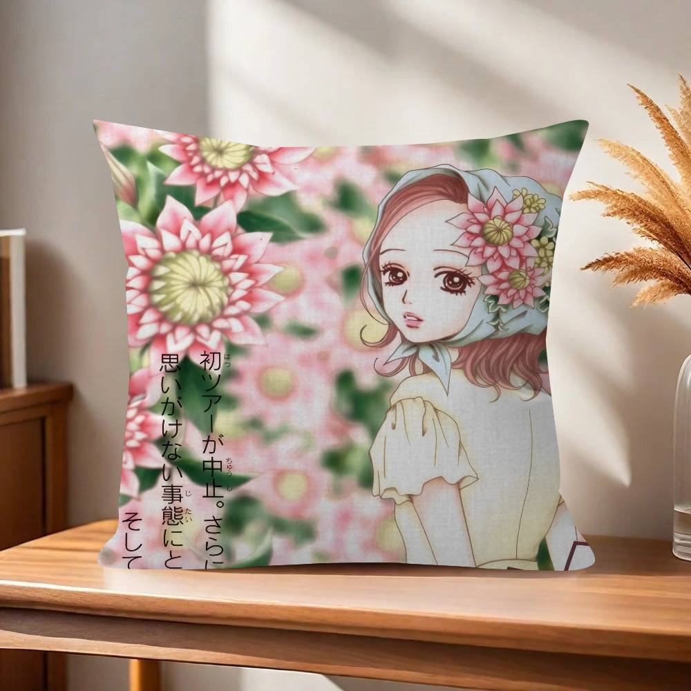 Classic Anime NANA Girl Pillow Covers Cartoon Sofa Decorative Home Doublesided Printing Short Plush Cute Cushion Cover