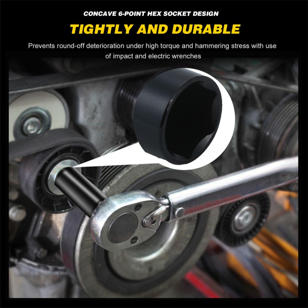 10 Pieces 1/2-Inch Drive Deep Impact Socket Set 8mm-24mm Metric 6 Point Socket Kit With Storage Case Tools For Tire Removing