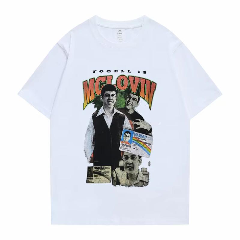 Mclovin Superded Unisex Women Cotton Tshirt Summer Unisexs Harajuku Short Sleeve Funny Birthdy Gift for Unisex Women Print Art Tees Tops