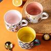 High Value Mug Ceramic Hand-painted Household Breakfast Cup Wind Coffee Cup Couple Water Cup Coffee Cup Woman