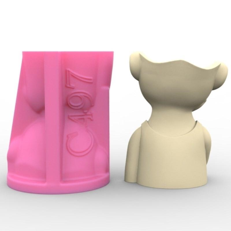 3D Boy Pen Holder Silicone Molds Table Ornament Mould Plaster Making Succulent Planter Mold DIY Craft Home Decorations