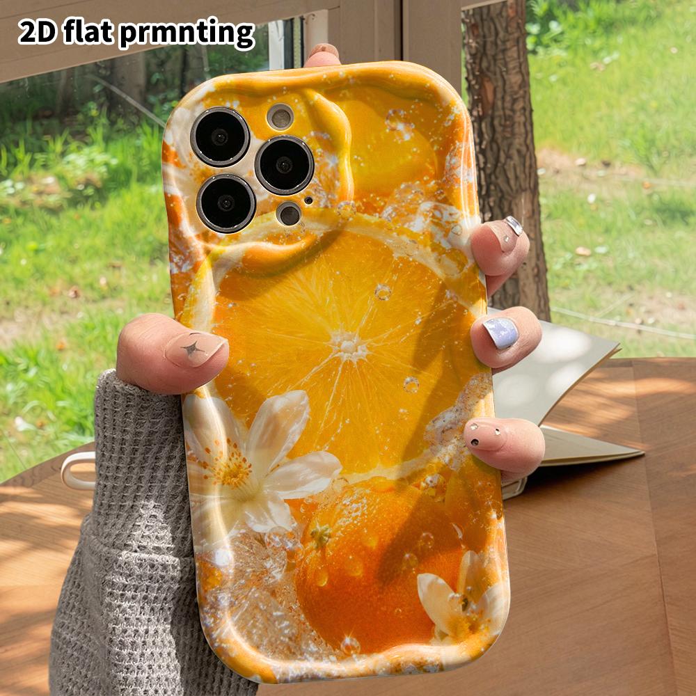 Phone Case: 2D Flat, Suitable for iPhone 18 17 16 15 14 13 12 Pro Protective Case, Phone Decoration, Cool Orange, Halloween and Christmas Gift