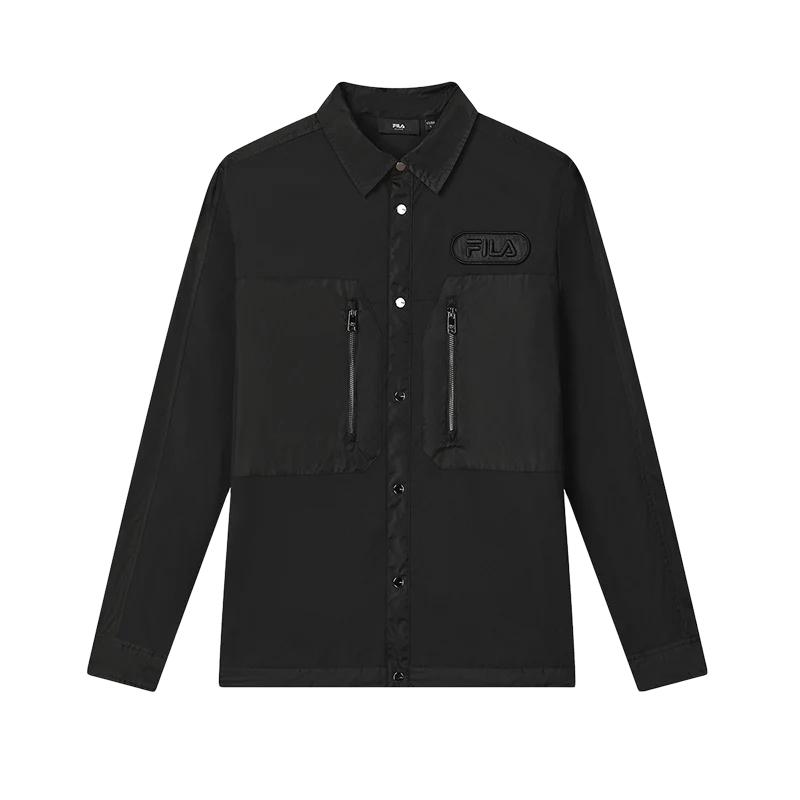Fila Serie Milano Moda Cómoda Sencilla Chaqueta Manga Larga Unisex Chaqueta Negra F11M525701F-BK