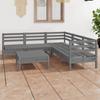 Day and Night - Day and Night Garden Furniture Set 6 Pieces Solid Gray Pine Wood