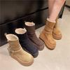 Thick-soled Snow Boots for Women, Two Cotton Shoes for Winter Heightening Birkenstocks, Piled and Thickened Warm Medium Cotton Boots