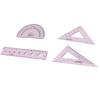 4pcs Ruler Soft Plastic Transparent Cute  Angle Length Measuring Tools for Kids Students Studyin