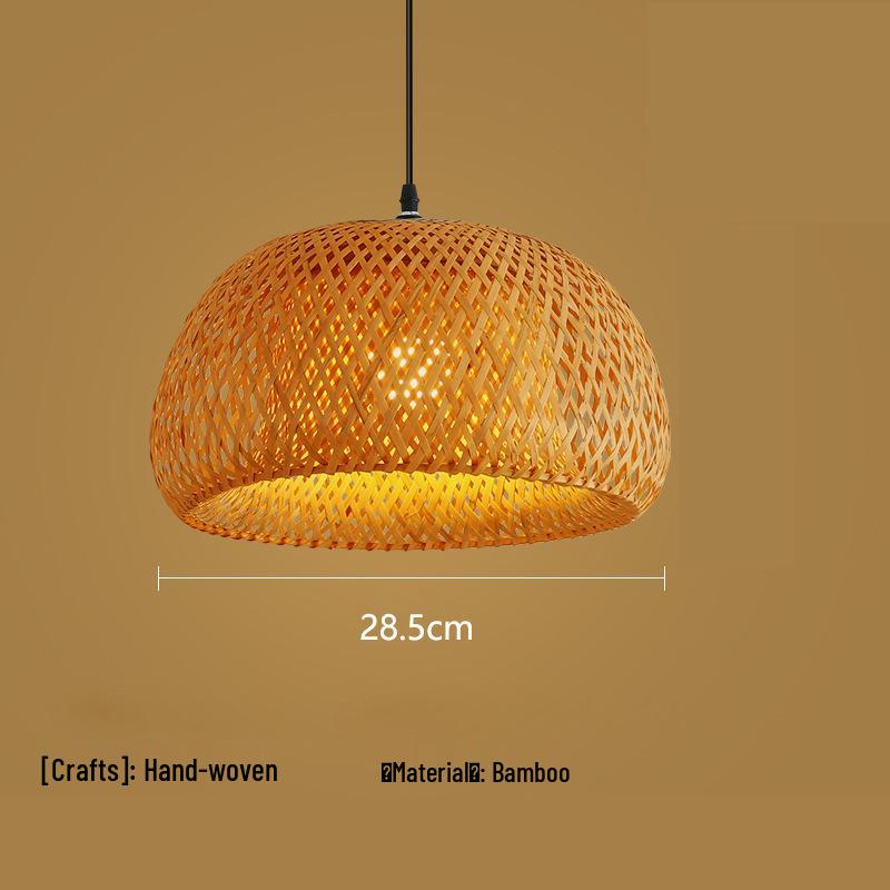Bamboo Zen Pendant Light: Artistic Bamboo Weave Lantern for Tea Rooms and Tables
