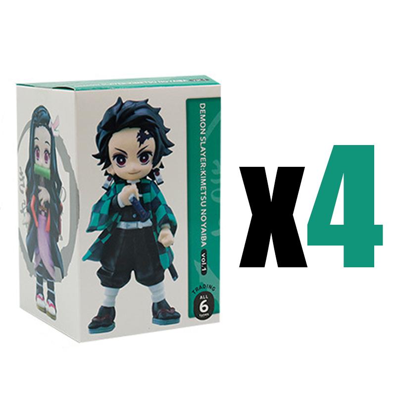 Anime Demon Slayer Kimetsu No Yaiba Multiform Figure Blind Box Beans Tanjiro Action Figure Warrior PVC Model Christmas Gift