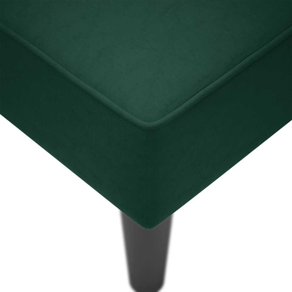 Chaise Longue with Right Armrest Dark Green Velvet