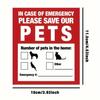 Pet Fire Safety Warning Window Stickers: Waterproof Rescue Alert for Dogs & Cats