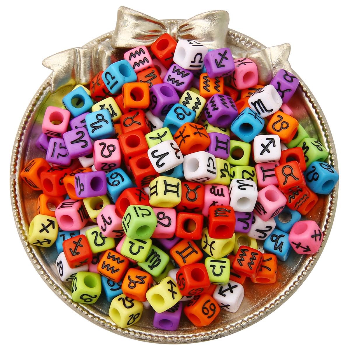 

50 шт., 7x7 мм, кубики, бусины созвездия, подвески, свободные бусины-разделители для изготовления ювелирных изделий