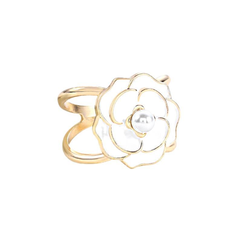 Sciarpa a Scacchi con Camelia di Perle di Alta Gamma e Fibbia per Cintura da Vita per Cappotto