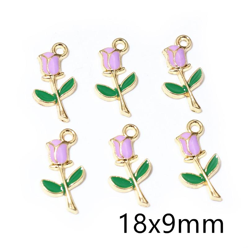 20Pcs 5Color 10x13MM Alloy Metal Drop Oil Colorblock Daisies Charm Flower Plant Pendant For DIY Bracelet Necklace Jewelry Making
