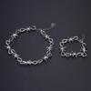 Punk Jewelry Set Barbed Wire Brambles Necklace Bracelet for Motorcyclists Bikers