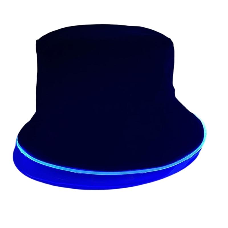 LED Foldable Fisherman Hat Light Up Breathable Unisex Headwear For Hiking Vacations Daily Use