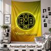 Arazzo da Appendere alla Parete con Nome e Testo Personalizzati, Arazzo Decorativo Borussia Dortmund per Camera da Letto