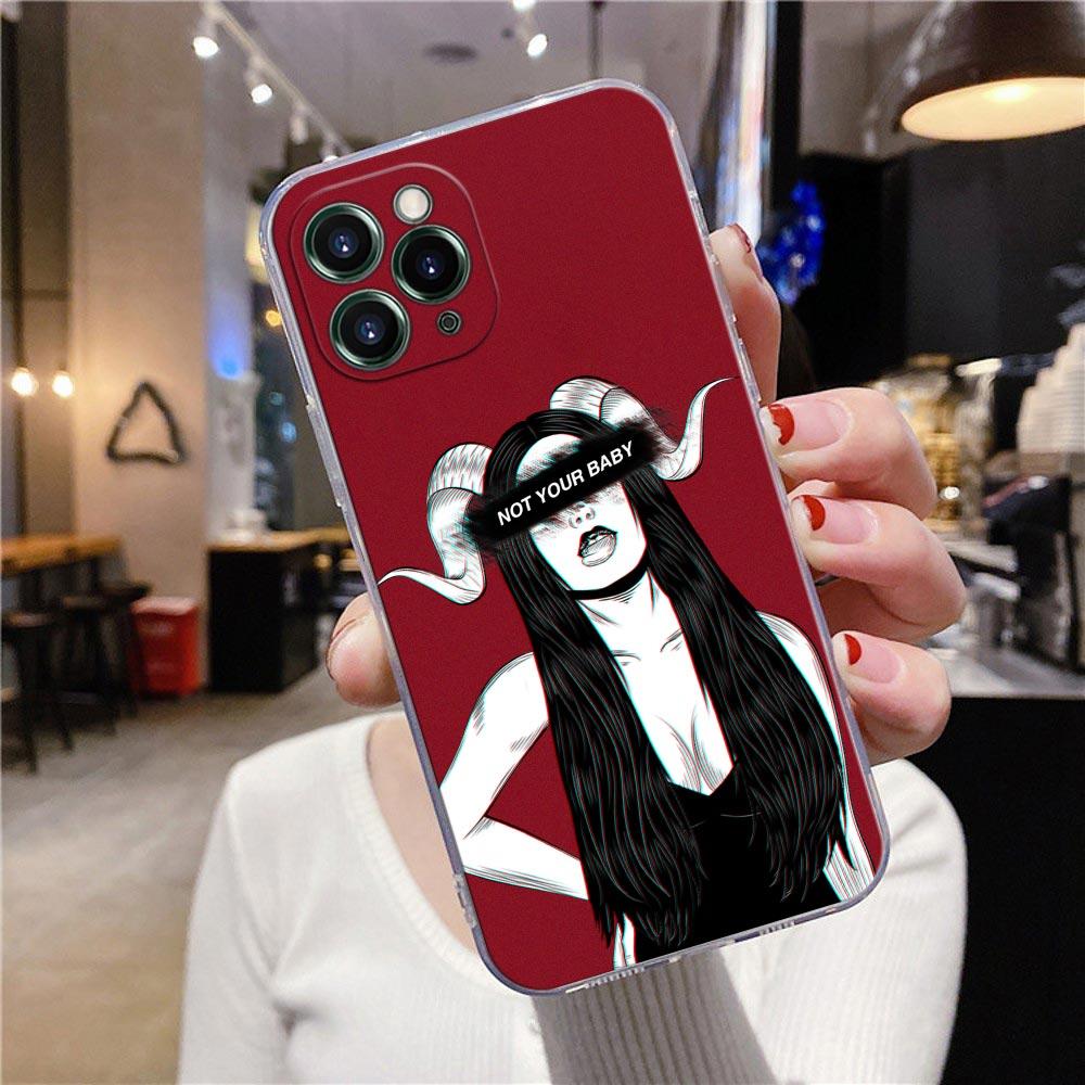 Przezroczyste etui na telefon do Apple iPhone 12 11 13 Pro Max mini XS X XR 7 8 Plus SE Etui pokrywa Gorętsze niż piekło Seksowna kobieta diabeł