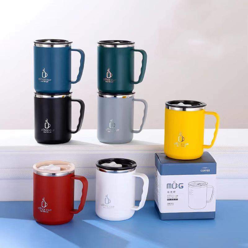 Hot Selling 500ml Double Wall Vacuum Insulated Stainless Steel Travel Coffee Tumbler Mug Cup With Handle Lid
