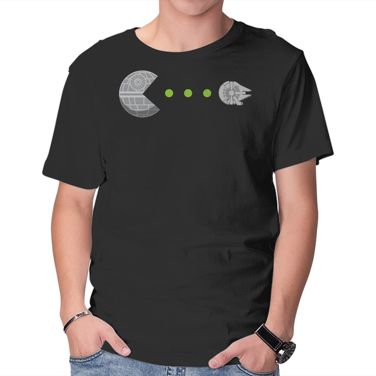 Unisex Crew Neck T-Shirt Death Pac Graphic Short Sleeve Casual Tee L