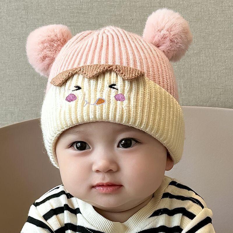 Christmas Red Baby Knit Hat Autumn Winter Toddler Ear Protection Hat Infant Christmas Beanie Warm Knit Cap