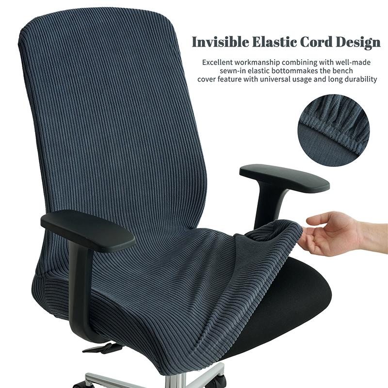 

1PC Jacquard Office Chair Covers Anti-dirty Computer Seat Chair Cover Solid Color Removable Slipcover for Study Room Home Office