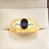 Black Onyx Oval Cut With 925 Silver Gold Plated Ring For Men's #A838 JL375666950342