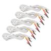 5 Stück Krokodilklemmen-Elektrodenkabel Rot Gelb Verbindungskabel für Therapiegerät für TENS-Gerät Weiß