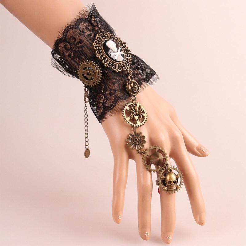 Gothic Gloves Victorian Pirate Wristband DanceParty Gloves Lady Cool Accessories