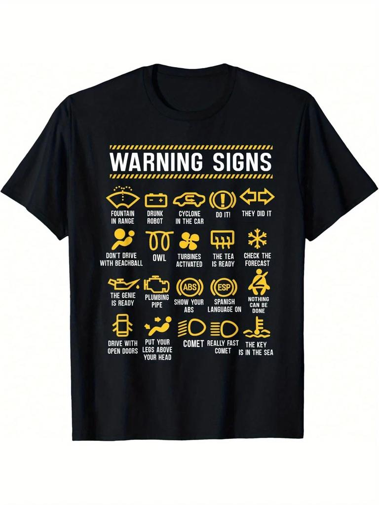 Lustiges Warnschilder T-Shirt für Männer | Baumwolle | Lustige Sicherheit