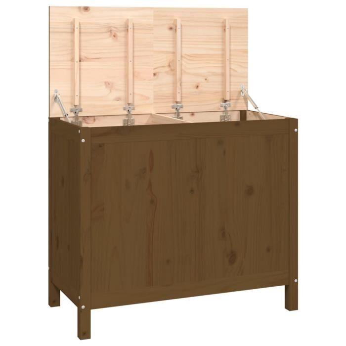 VidaXL Boîte à linge Marron miel 88,5x44x76 cm Bois massif de pin 823582