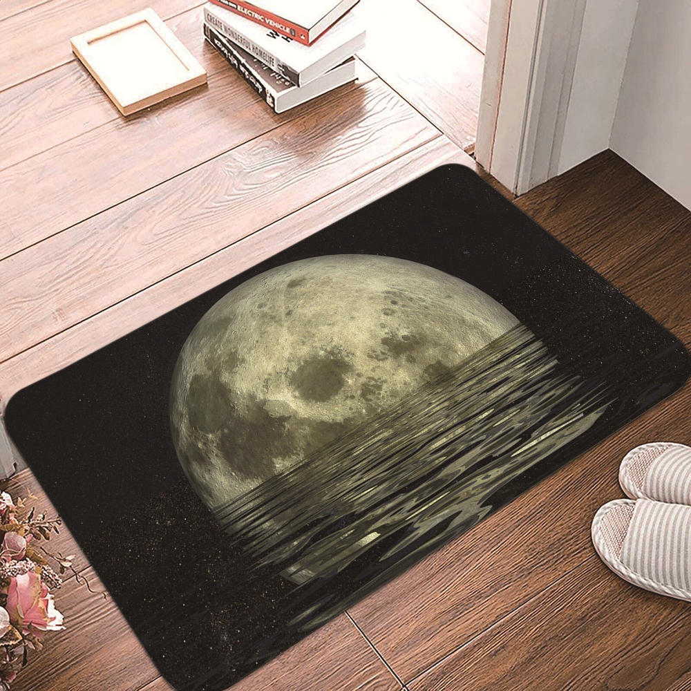 Non-slip Rug Washable Lunar Eclipse Printed Entrance Door Mat Simple Living Room Bedroom Kitchen Rug
