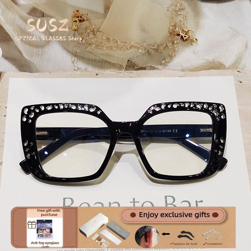 SUSZ  New Fashion Cat Eye Women Anti Blue Light Reading Glasses Myopia Hyperopia Customizable Prescription Progressive Glasses