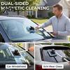 Portable Car Detailing Cleaning Kit Magnetic Windshield Kit, Double-Sided Glass Cleaner with Adjustable Reach Washer Long Telescopic Handle, Reusable