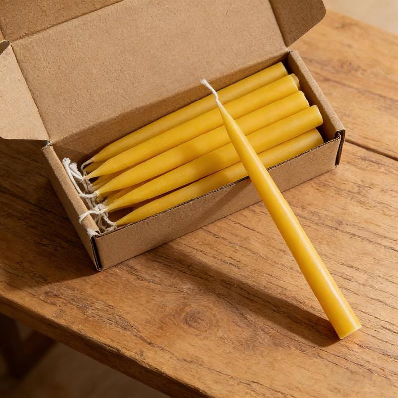 

10 PACK Hanukkah Candle Natural Honey Candles Beeswax Taper Honey Candles for Ritual Birthday Religious Unscented