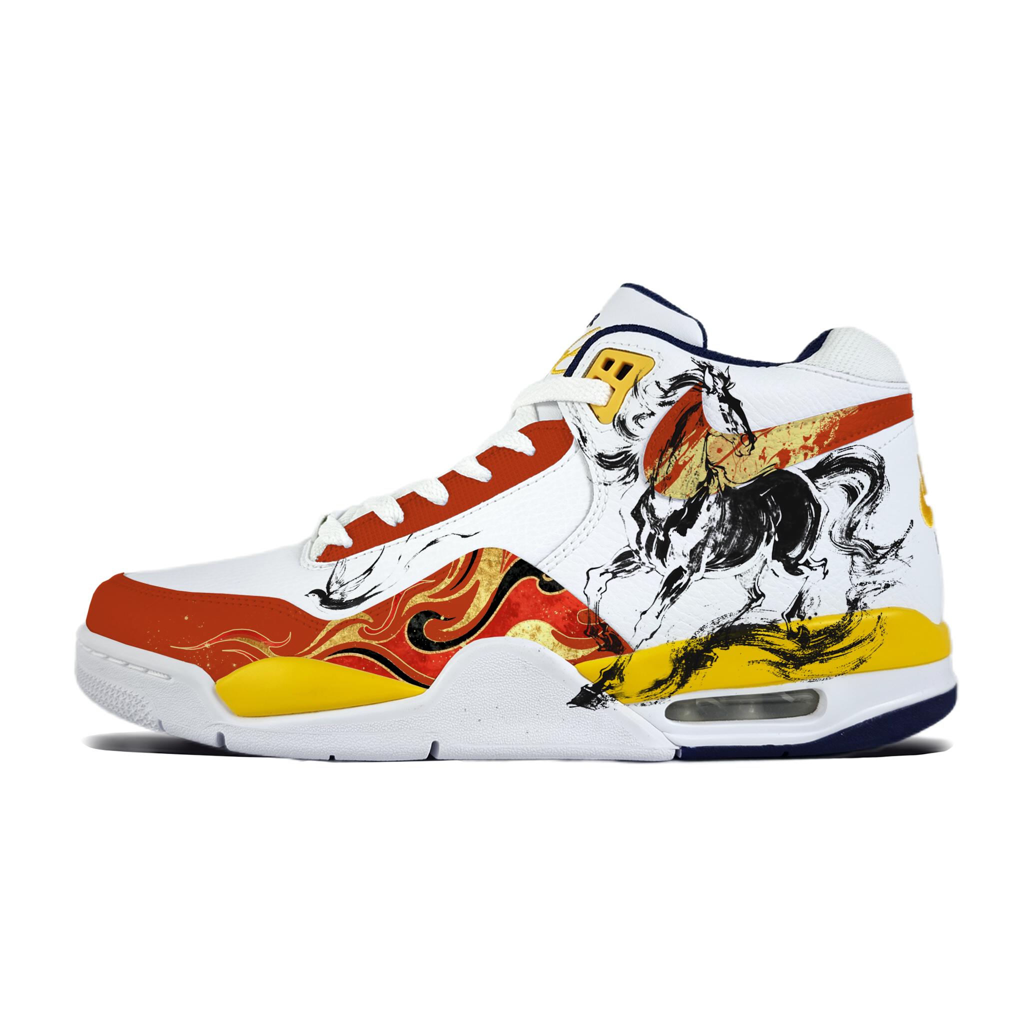 

Nike Flight Legacy Paeonia, Red Wrapping, Wear Resistant And Non Slip Mid top Basketball Shoes Men s White Yellow BQ4212-102(team183- ) 40.5