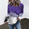 Spring and Autumn Round Neck Flower Pattern 3D Printed Top Fashionable Casual Retro Long Sleeved Women's T-shirts