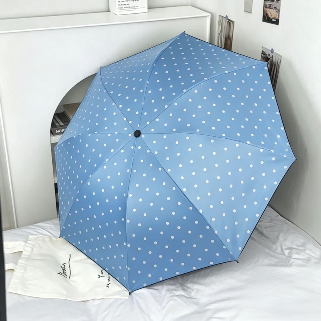 Paraguas Plegable Coreano Automático - Anti-UV, Pegamento Negro, Doble Propósito para Sol y Lluvia