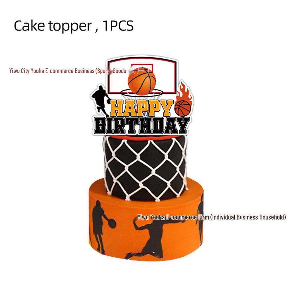 NBA Season Party Tableware: Basketball-Themed Plates, Napkins, and Tablecloth for Fan Birthdays and Celebrations.