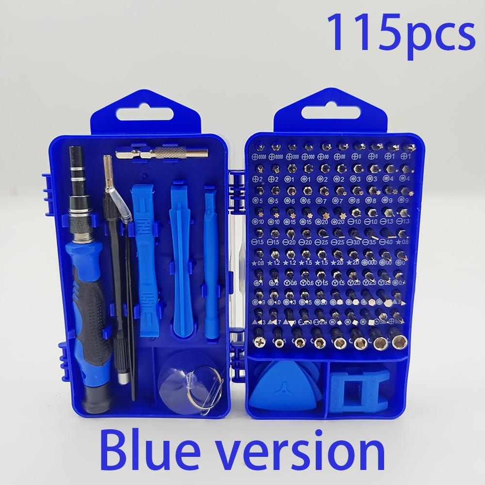 

Electronics Screwdriver Set 115 in 1 Precision Screwdriver Tools Computer Laptop Phone Magnetic Repair Professional Tools Kit синий