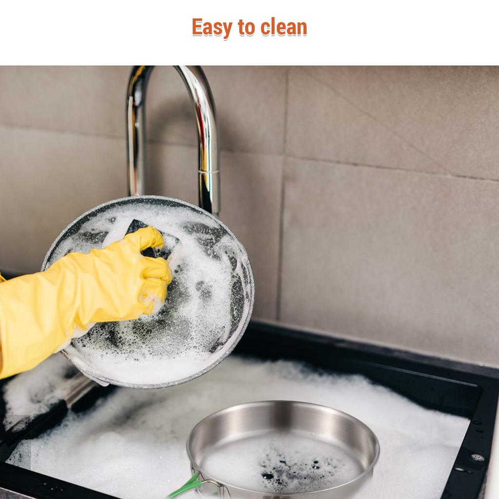 Hopfällbara Campingkokkärl Rostfritt Stål för 1-2 Personer Kastrull Stekpanna Lämplig för Alla