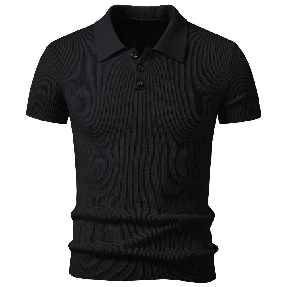 Men's Collared Short-sleeved Knitted T-shirt