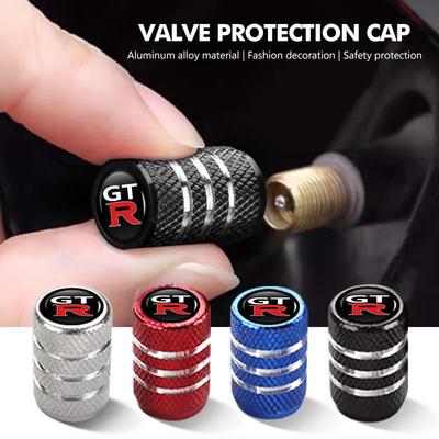 ABP3 4Pcs Aluminum Car Wheel Valve Protection Cap Tyre Dust Cover For GTR C210 R30 GTS-R R33 R34 GT-R R35 Nismo