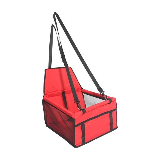 Hundebilseteveske Sammenleggbar kjæledyrbæreveske Vanntett hulventilert netting Justerbar stropp Stabil hundekattbærekurv Reisebilveske til kjæledyr