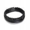Men' Leather Bracelet Titanium Braided As A Gift THICK Fashionable