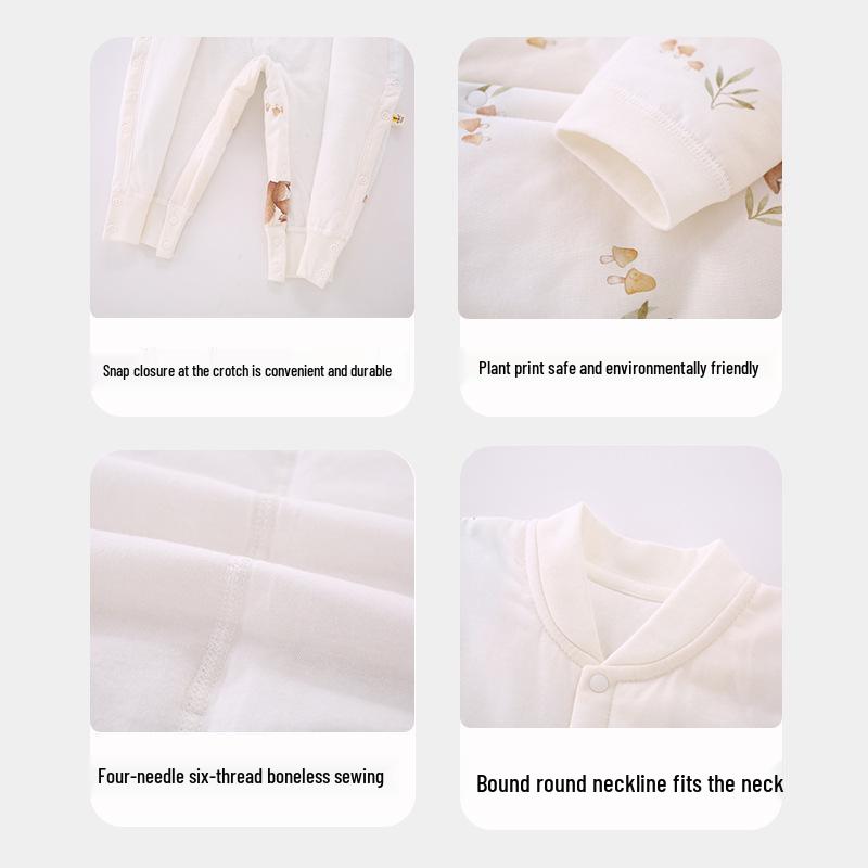Seamless Pure Cotton Baby Romper - Spring/Autumn Bodysuit for Boys & Girls